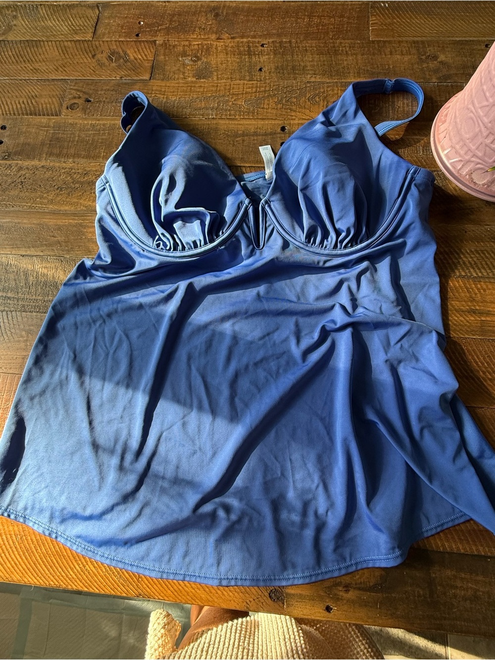 Cacique Blue Tankini Swim Top
